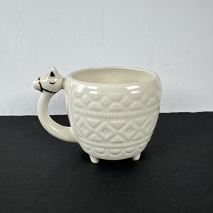 Llama Coffee Mug‎ Cup Opalhouse Cream White Gold Accents Textured